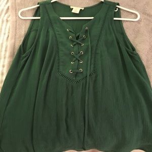 Cute Green Flowy Tank S